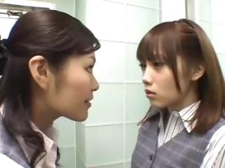 Japanese Lesbian Teens Make mincemeat of Tits In all directions Bathroom