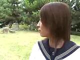 Young Japanese Girl Take School Uniform